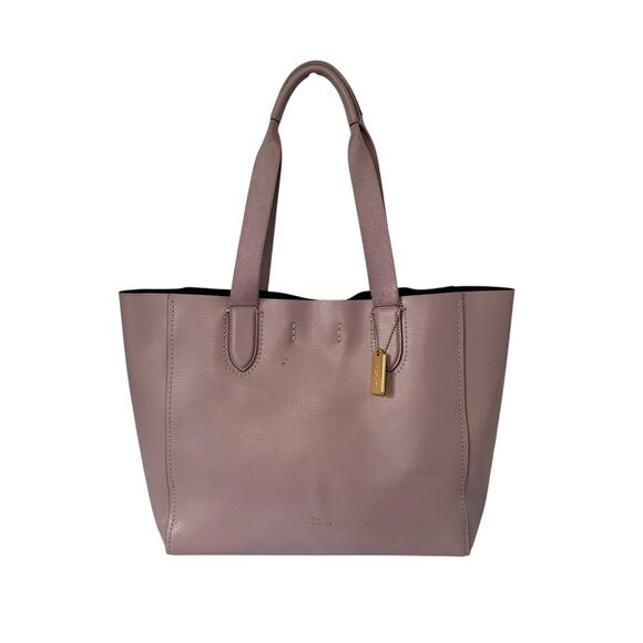Coach Derby Tote Bag Pebbled Leather Handbag Soft Lilac Pink Purple Purse 58660 - Picture 1 of 15